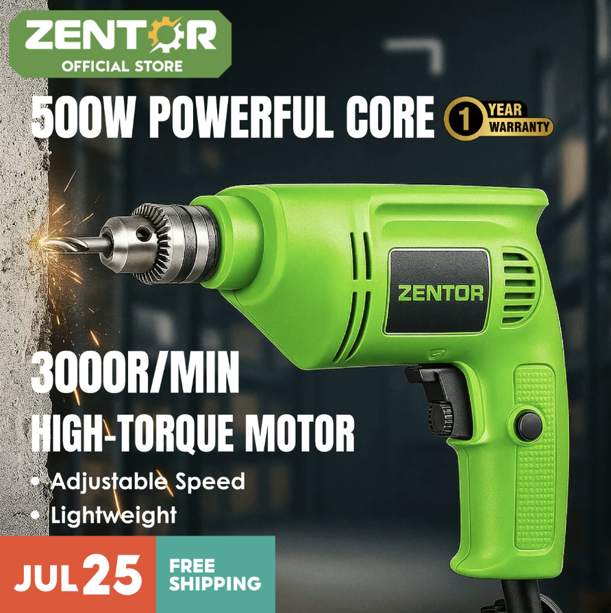 ZENTOR 3000RPM Metal Chuck Electric Drill (500W)
